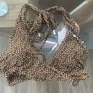 NWT Radio Fiji leopard bathing suit bikini top